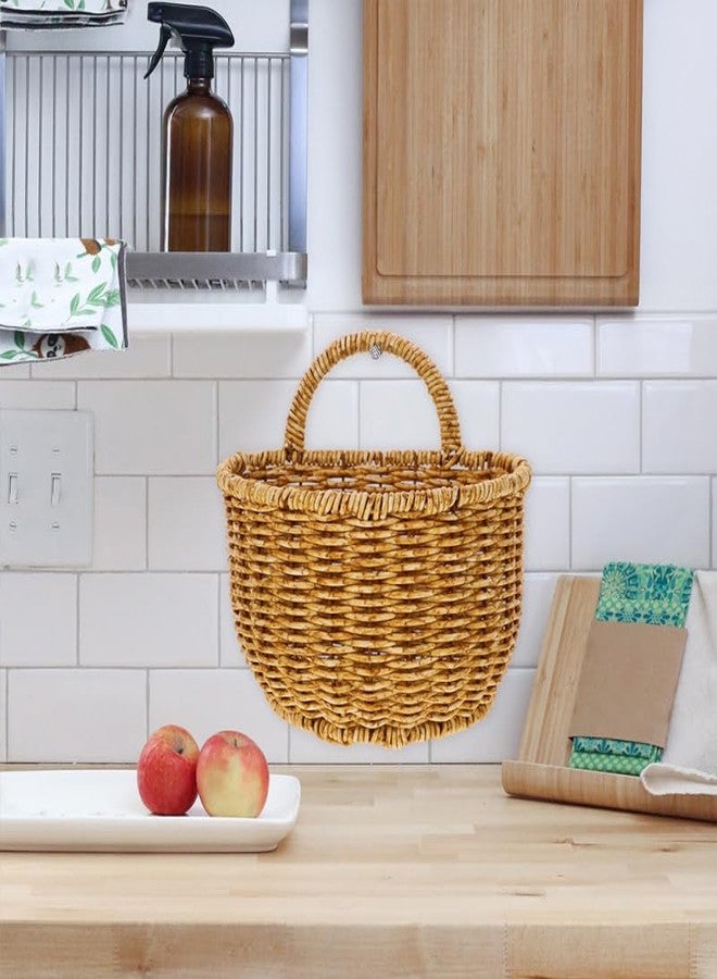 CAXUSD Handwoven Kitchen Storage Basket Set 7.1X6.1X5.5 Inch Wall Hanging Organizer for Garlic Ginger Vegetables with Air Circulation and Design - Image 3
